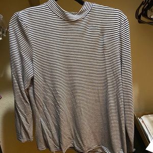 IMNYC Isaac Mizrahi Navy and White Striped Sweater Size XL